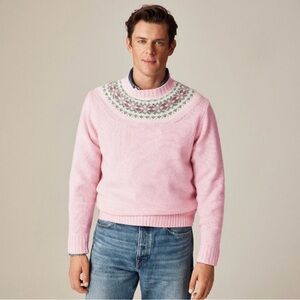 J.Crew Fair Isle–Yoked in Wool In Peony Fair Isle 100% Wool Sweater. Size M